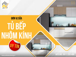 Sửa tủ bếp nhôm kính