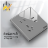 Công tắc, ổ cắm xám 015 - 7 lỗ