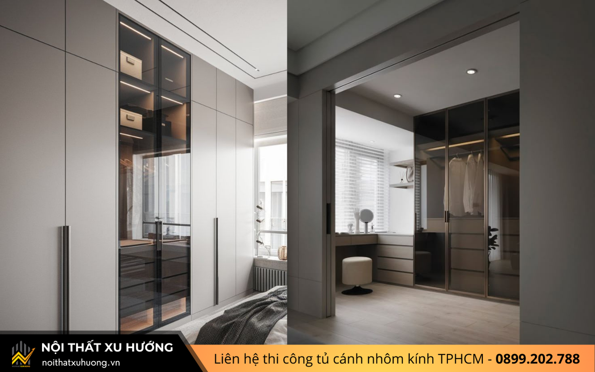 Thi công tủ cánh nhôm kính TPHCM 4