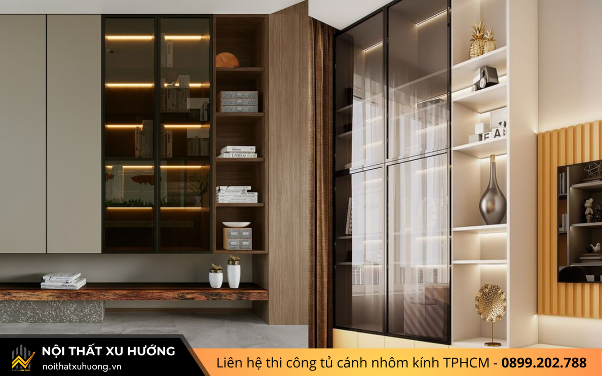 Thi công tủ cánh nhôm kính TPHCM 6