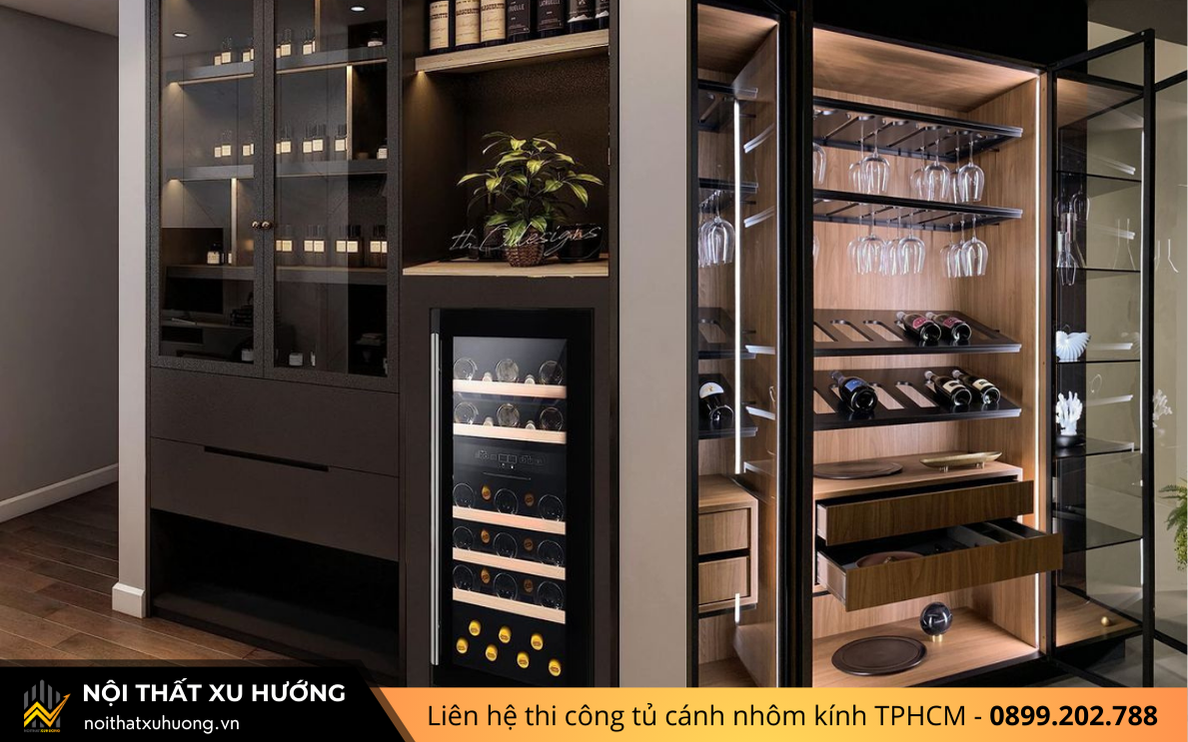 Thi công tủ cánh nhôm kính TPHCM 9