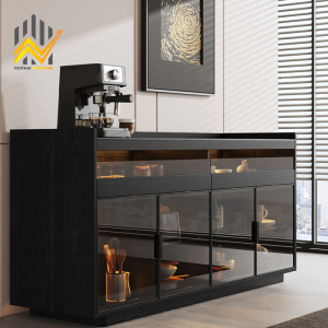 Tủ cánh nhôm kính đựng trà và rượu phong cách Bắc Âu - MDF lõi xanh 1