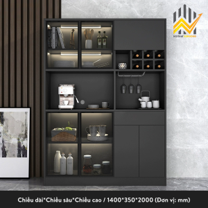 Tủ rượu trang trí cánh nhôm kính MDF lõi xanh hiện đại và sang trọng 1