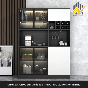 Tủ rượu trang trí cánh nhôm kính MDF lõi xanh hiện đại và sang trọng 2