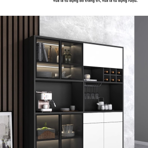 Tủ rượu trang trí cánh nhôm kính MDF lõi xanh hiện đại và sang trọng 3