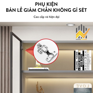 Tủ rượu trang trí nhiều ngăn cánh nhôm kính và gỗ MDF lõi xanh chống ẩm 2