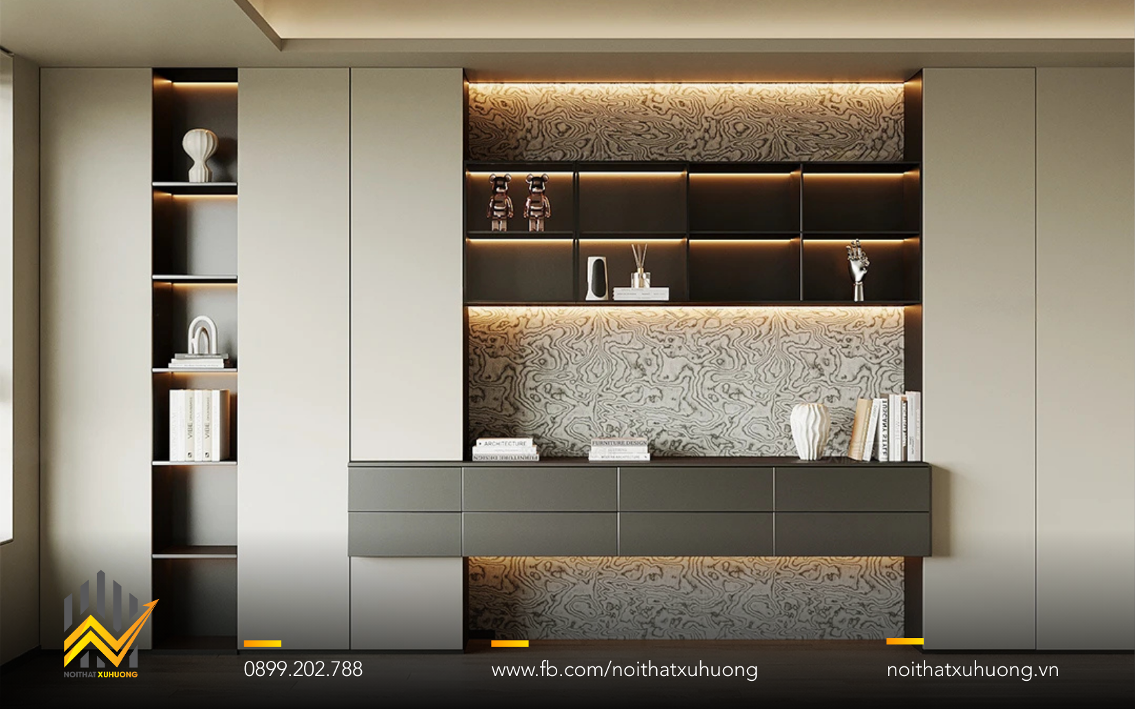 TỦ TRƯNG BÀY GỖ CÁNH NHÔM KÍNH