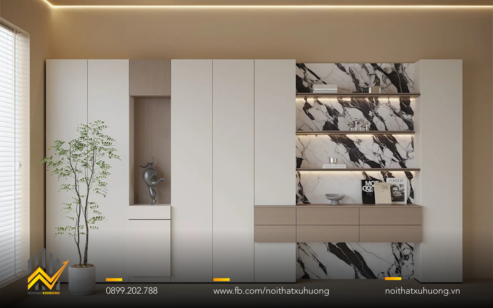 TỦ TRƯNG BÀY GỖ CÁNH NHÔM KÍNH