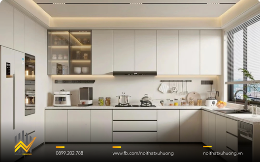 TỦ BẾP GỖ NHÔM CÁNH KÍNH – LỰA CHỌN THÔNG MINH CHO KHÔNG GIAN BẾP HIỆN ĐẠI