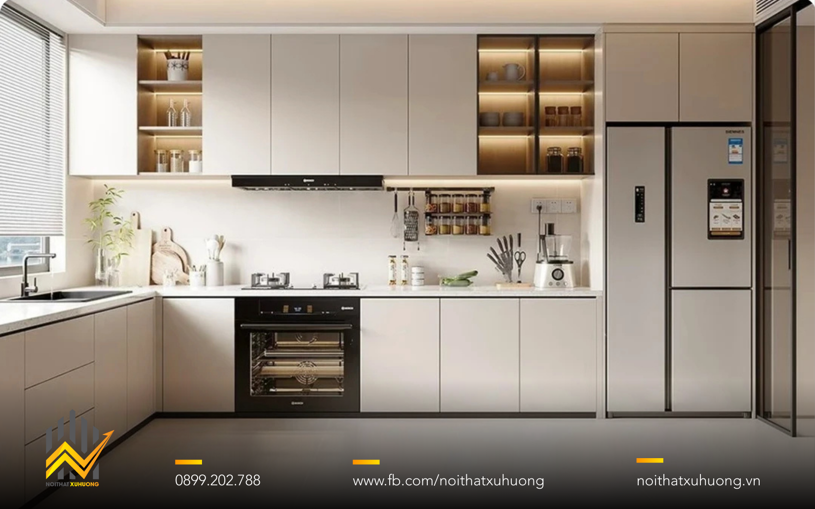 TỦ BẾP GỖ NHÔM CÁNH KÍNH – LỰA CHỌN THÔNG MINH CHO KHÔNG GIAN BẾP HIỆN ĐẠI