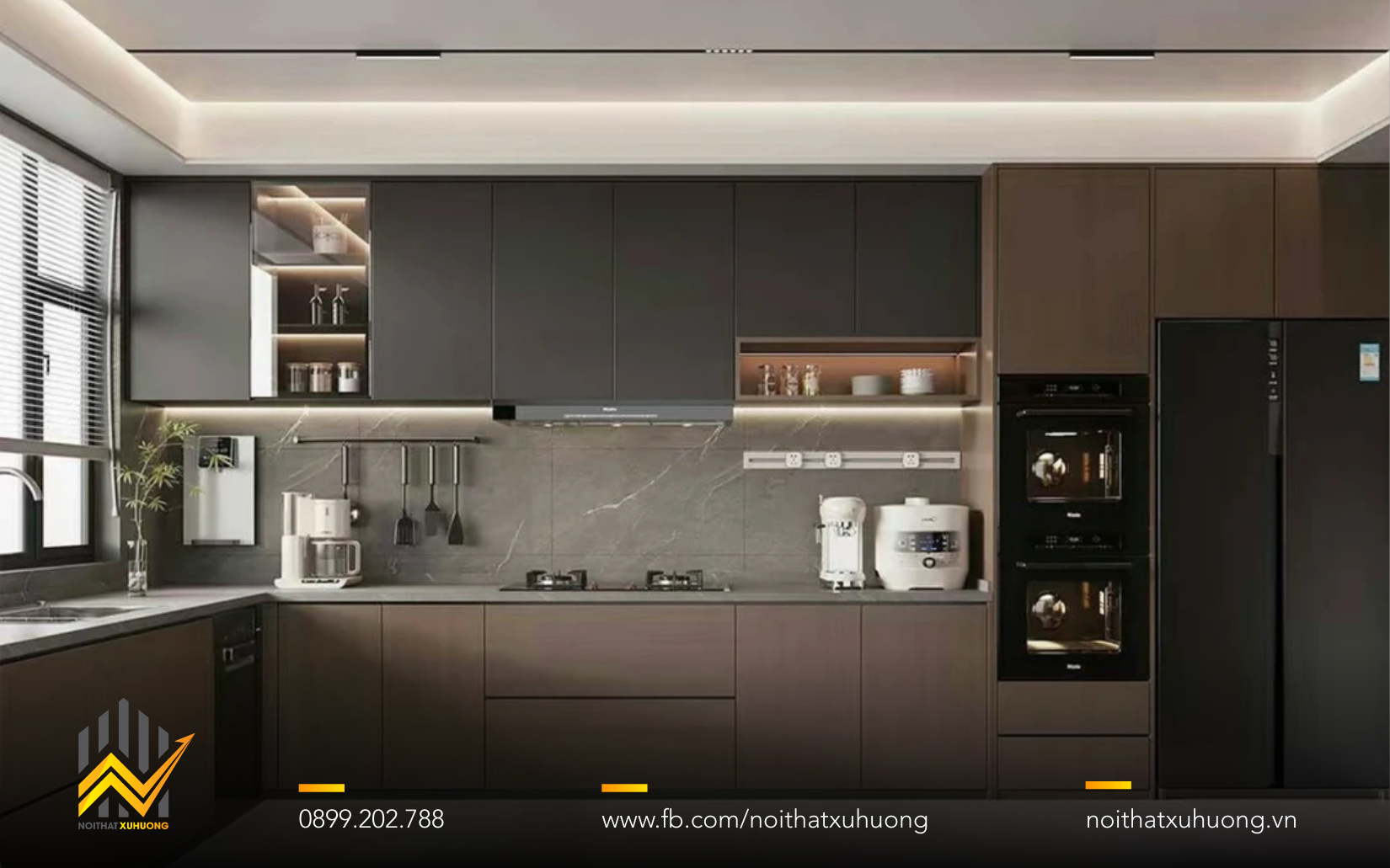 TỦ BẾP GỖ NHÔM CÁNH KÍNH – LỰA CHỌN THÔNG MINH CHO KHÔNG GIAN BẾP HIỆN ĐẠI Tủ bếp được cấu tạo từ: Khung nhôm cao cấp: Chắc chắn, không cong vênh, không mối mọt Cánh kính cường lực / kính mờ / kính màu: An toàn, sang trọng, dễ lau chùi Thùng gỗ chống ẩm: Phù hợp môi trường nóng ẩm của khu vực bếp Sự kết hợp này giúp tủ bếp có tuổi thọ cao, hạn chế tối đa tình trạng xuống cấp theo thời gian như tủ gỗ truyền thống.