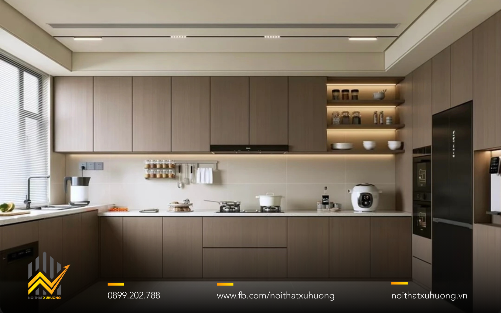 TỦ BẾP GỖ NHÔM CÁNH KÍNH – LỰA CHỌN THÔNG MINH CHO KHÔNG GIAN BẾP HIỆN ĐẠI