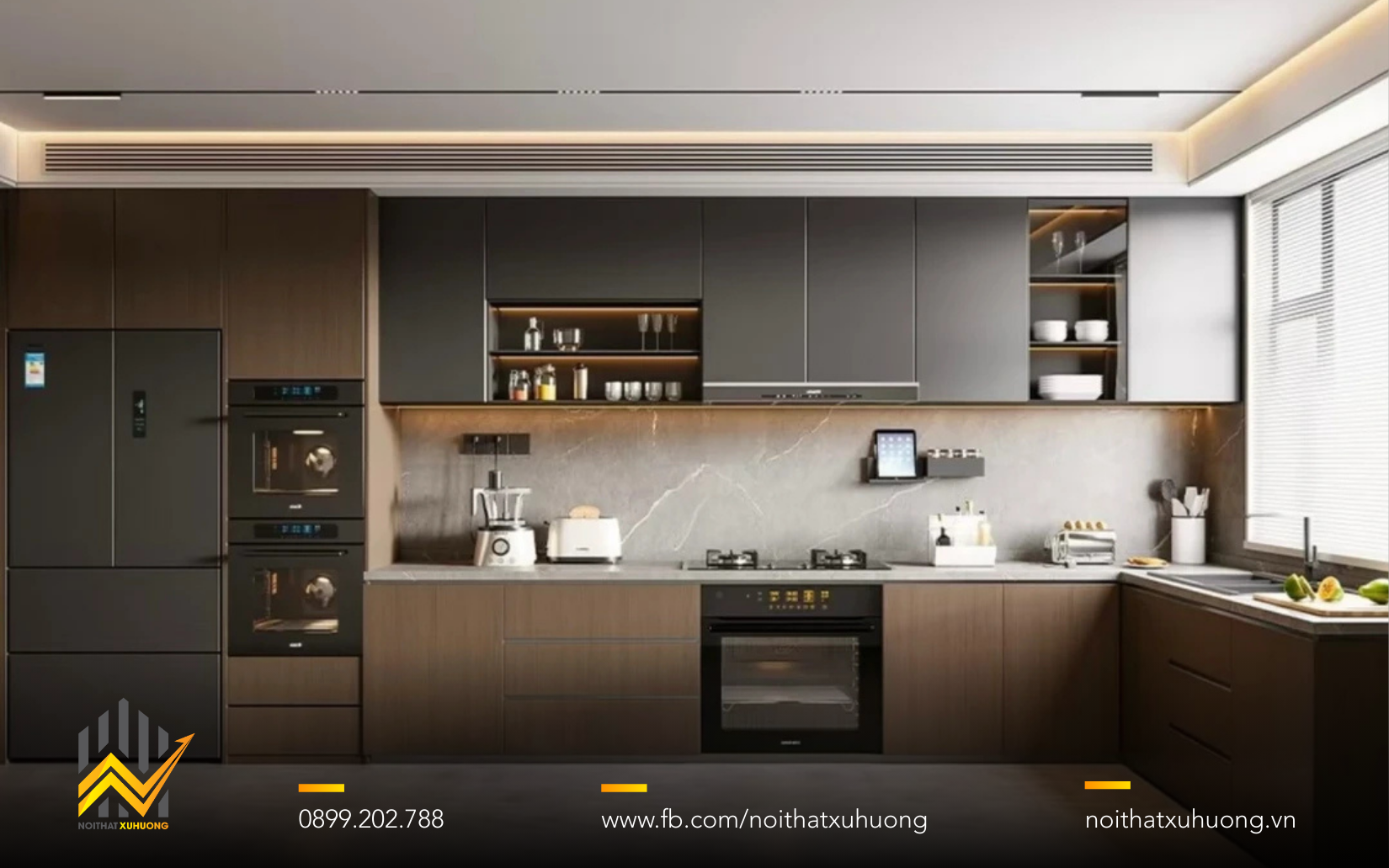 TỦ BẾP GỖ NHÔM CÁNH KÍNH – VẺ ĐẸP HIỆN ĐẠI CHO KHÔNG GIAN BẾP SANG TRỌNG